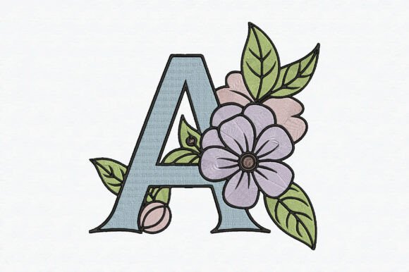 A Floral Alphabet Embroidery Design