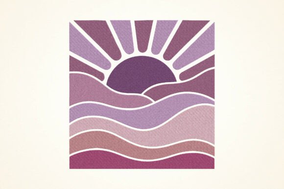 Boho Sunset Embroidery Design