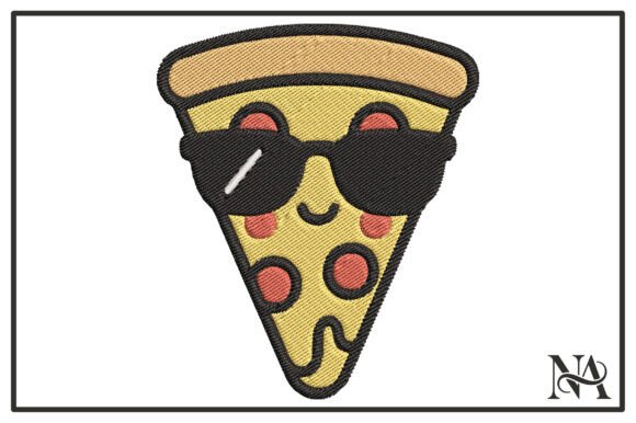 Cool Pizza Slice Embroidery Design
