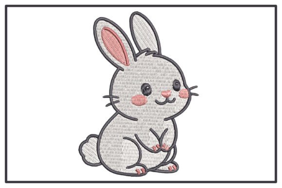 Cute Bunny Rabbit Embroidery Design