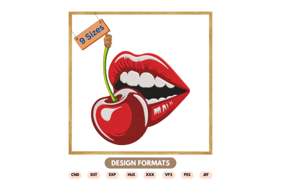 Fashion Lips Embroidery Design