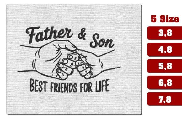 Father Son Best Friends Life Embroidery