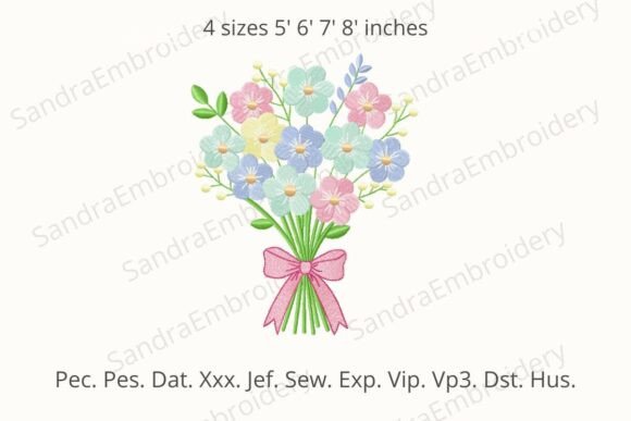 Flower Bouquet Machine Embroidery Design