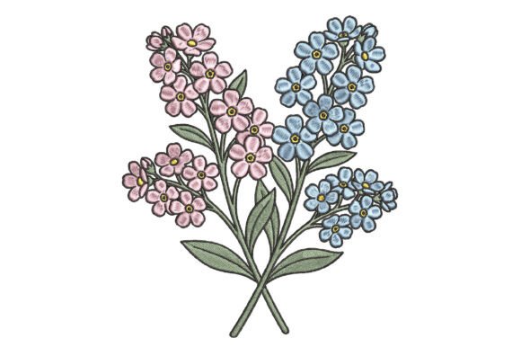 Forget Me Not Flower Embroidery