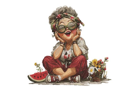 Funny Grandma Embroidery Design