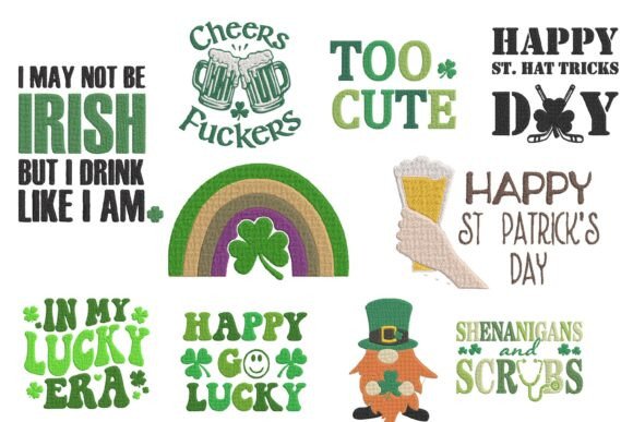 Funny St. Patrick’s Day Embroidery Bundle