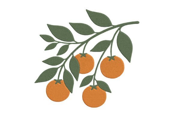 Hanging Orange Embroidery Design
