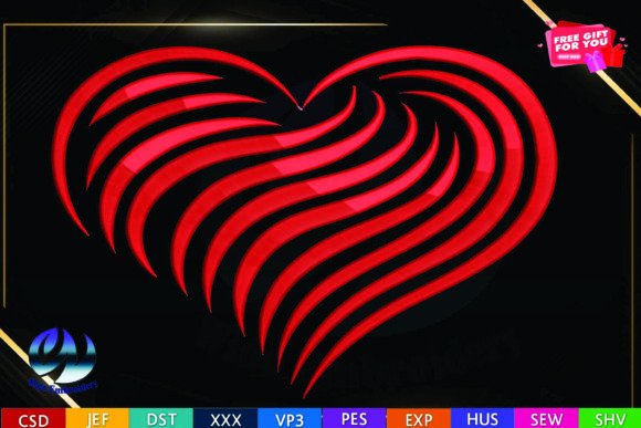 Heart Machine Embroidery Design