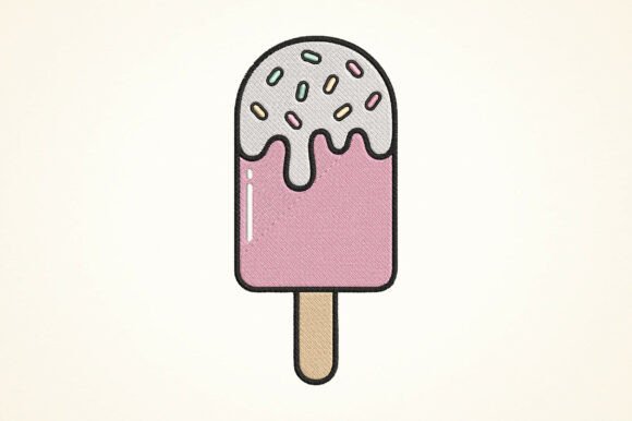 Ice Cream Embroidery Design