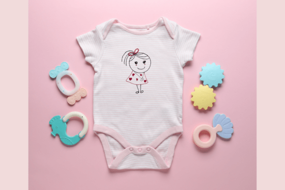 Kawaii Girl Embroidery Design