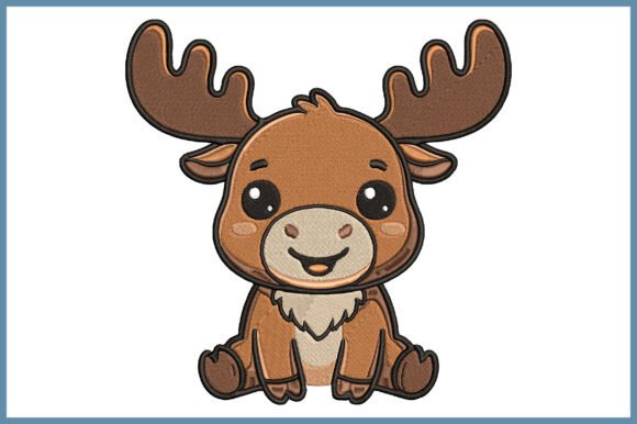 Kawaii Reindeer Embroidery Design