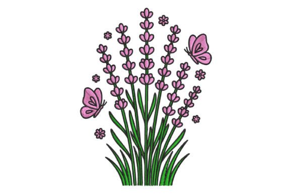 Lavender Flower Embroidery Design