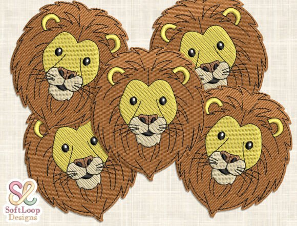 Lion Patch Embroidery Design