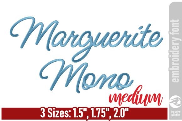 Marguerite Monoline Embroidery Font - M