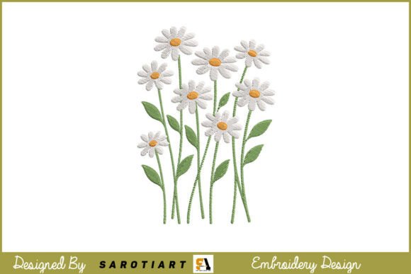Meadow Daisy Cluster Embroidery