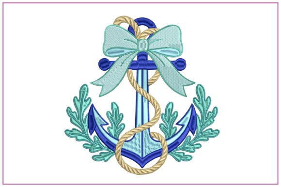 Nautical Anchor Rope Embroidery Design