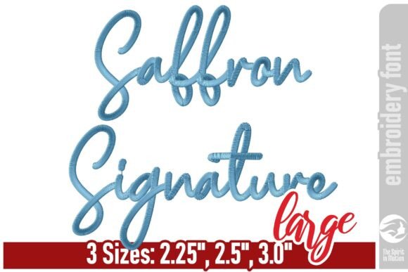 Saffron Signature Embroidery Font - L