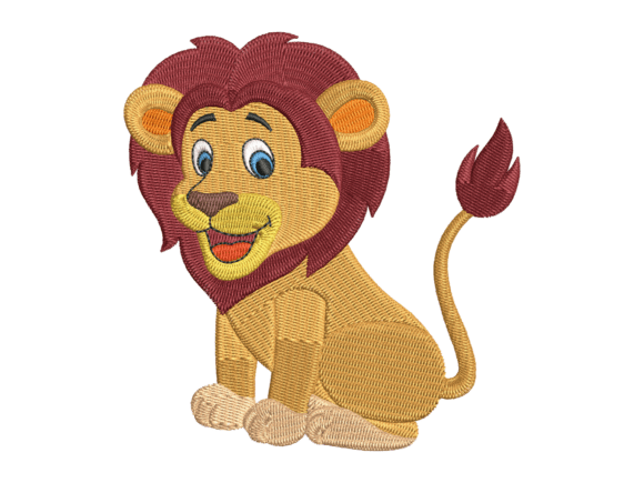 Smiling Baby Lion Embroidery Design
