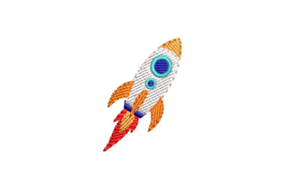 Space Rocket Embroidery Design