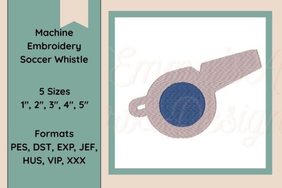 Sports Whistle Embroidery Design