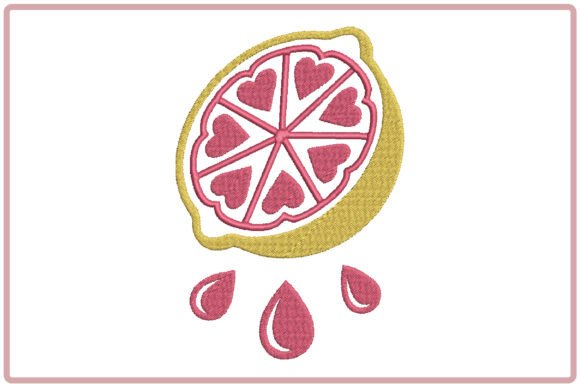 Summer Lemon Embroidery Design