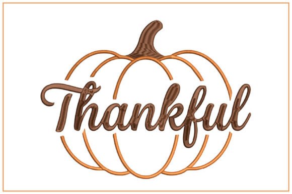 Thankful Pumpkin Embroidery Design